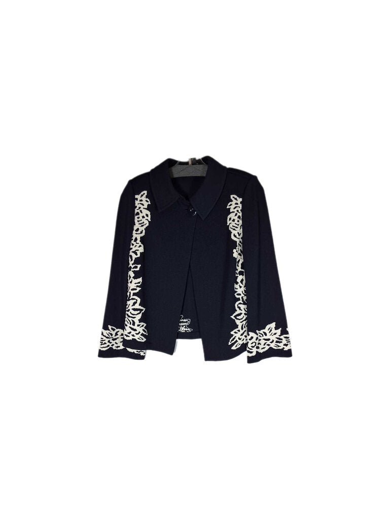 St John Knit Jacket w/ white design