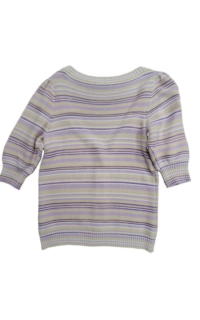 Ecru Cardigan Sweater w/stripes