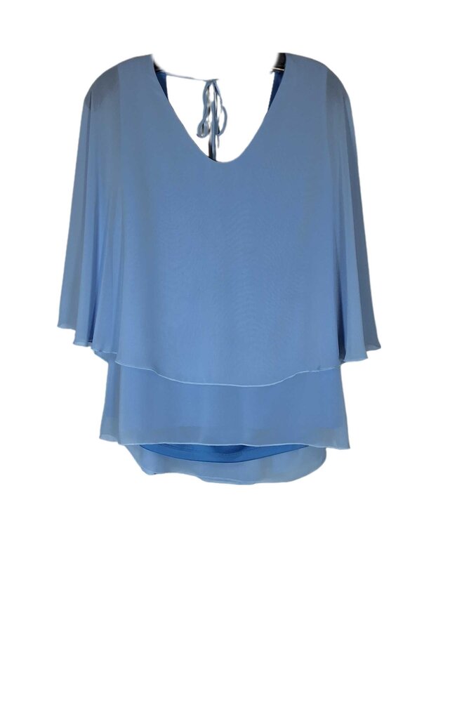 Frank Lyman sheer ovrlay cktail top/bk ties