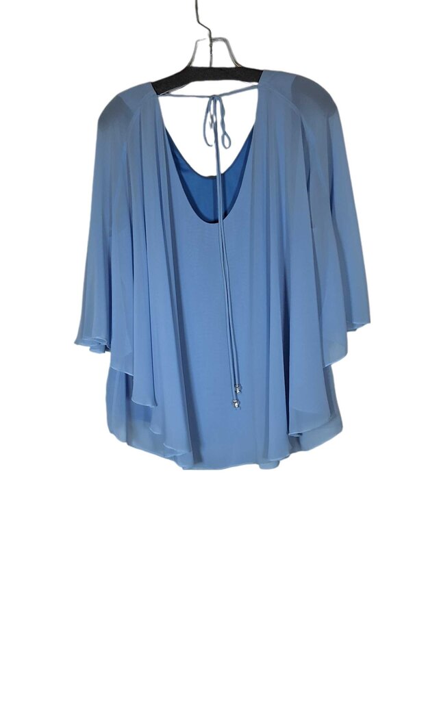 Frank Lyman sheer ovrlay cktail top/bk ties