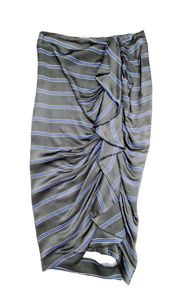 veronica beard stripe skirt/ruffle front
