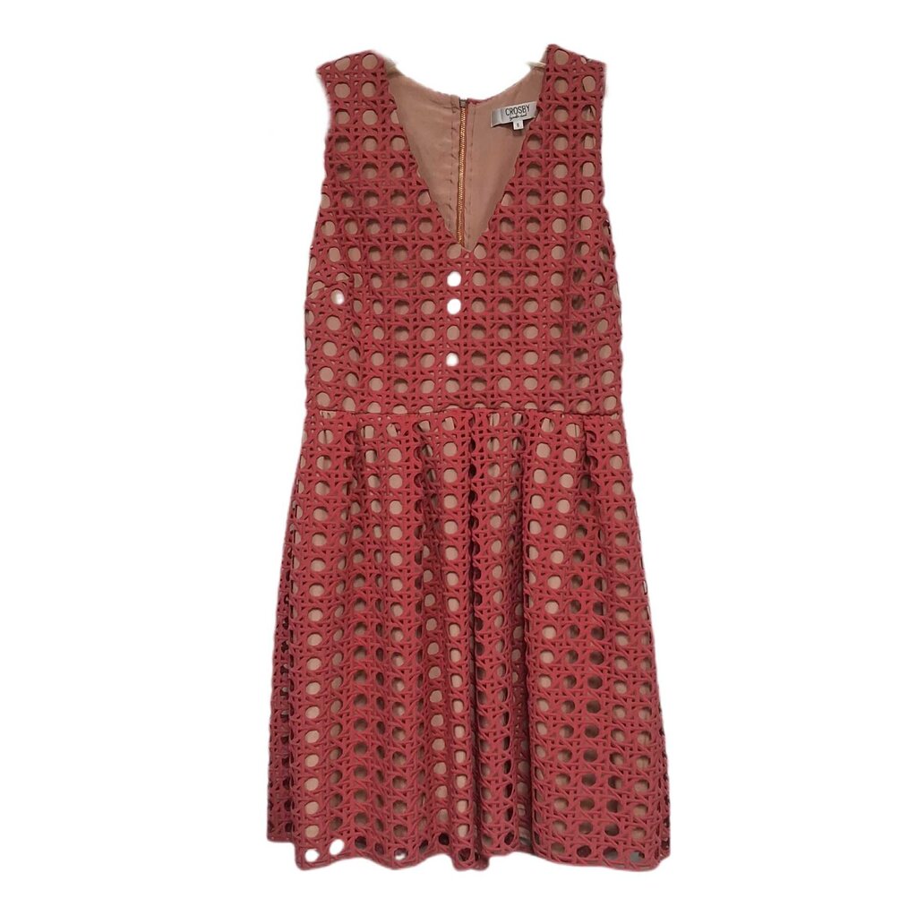 Sleeveless cocktail dress w/lattice