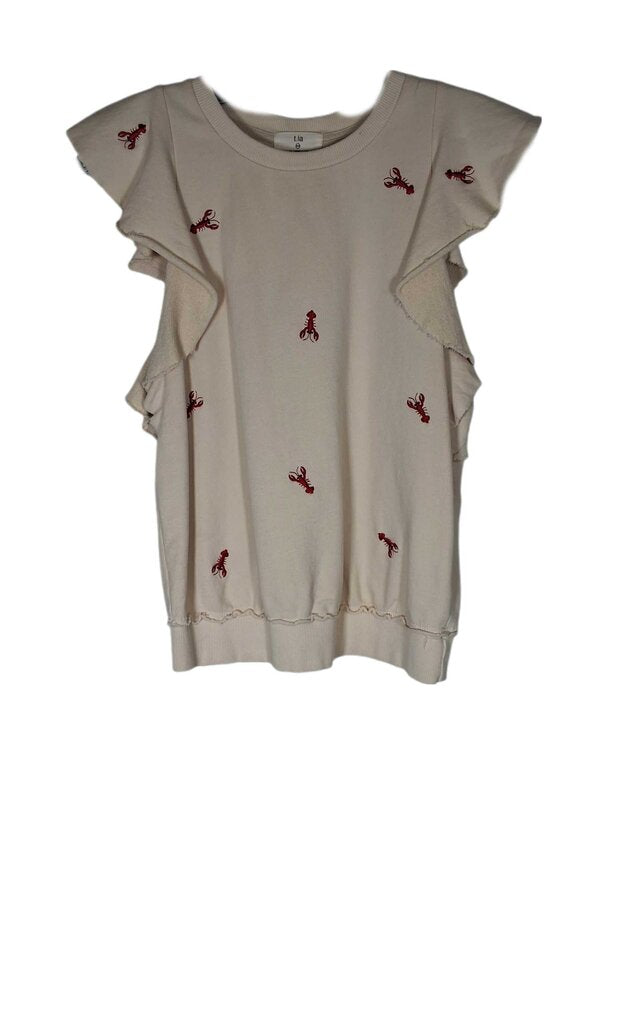 t.la flutter sleeve knit top/lobsters