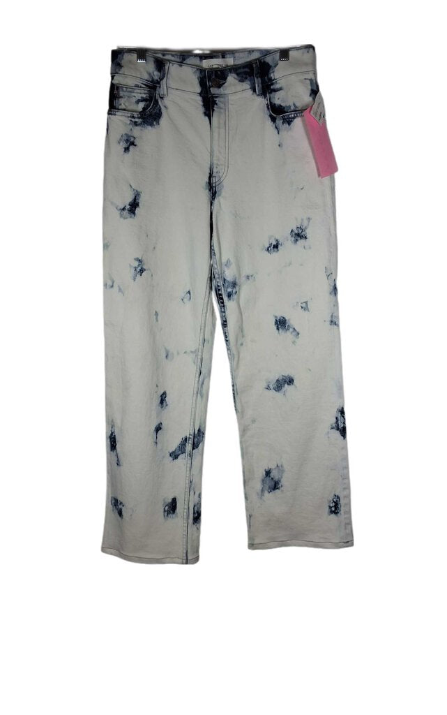 lafayette 148 acid wash wide-leg jean