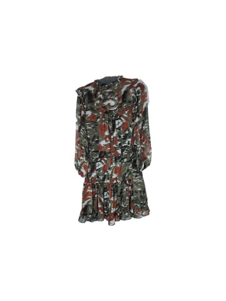 willa story sheer tiered dress/abstrct
