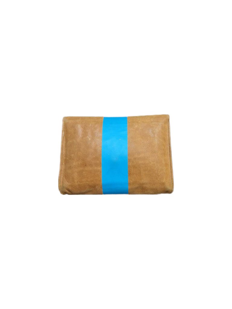 clare vivier stripe leather clutch