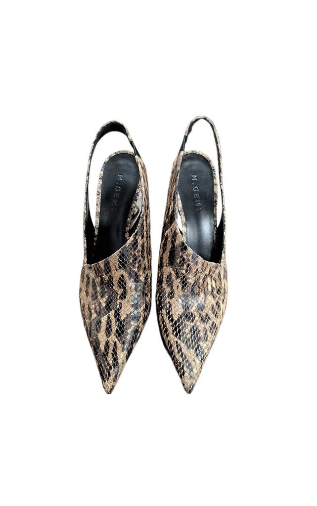 m Gemi snakeskin sling back heel/pointy