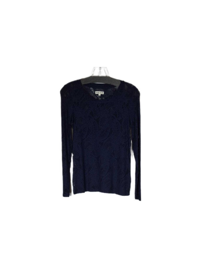 Reiss long sleeve sheer lace top/knit