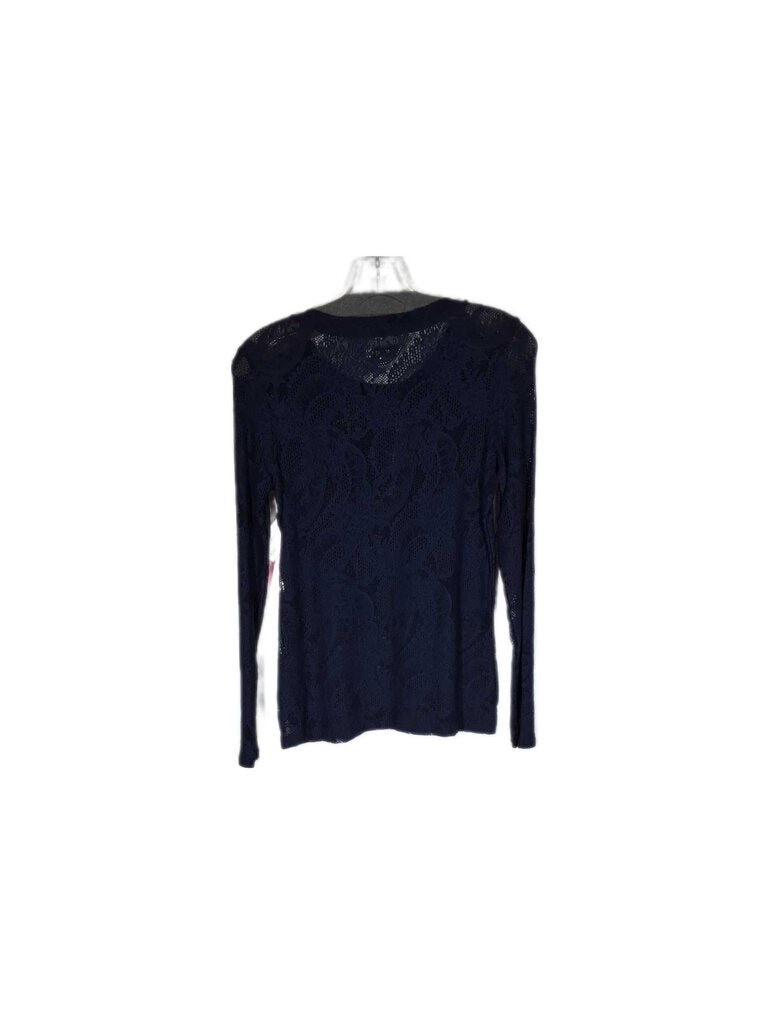 Reiss long sleeve sheer lace top/knit