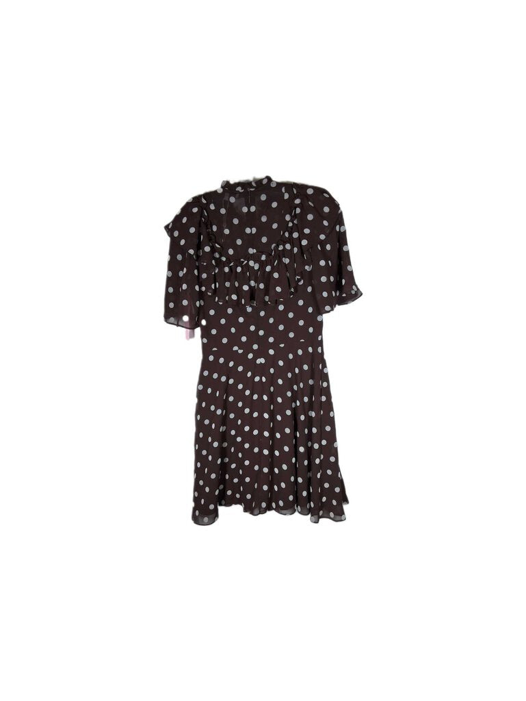 DES/Pearl/Lela Rose short sleeve rufflecocktail dress/dots
