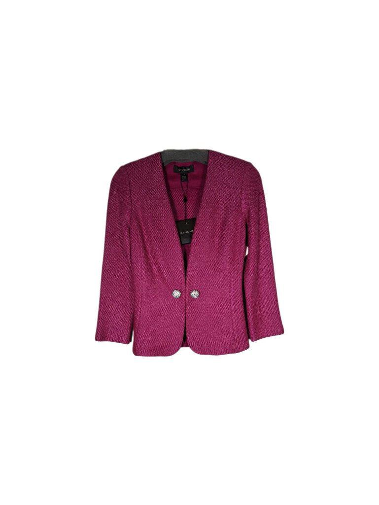 St JOhns knit shimmer jacket w/rhinstone buttons