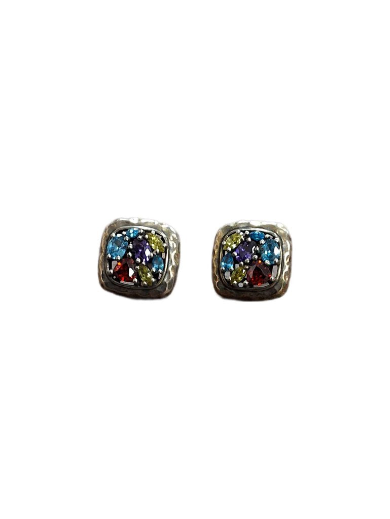 multi stone stud earrings