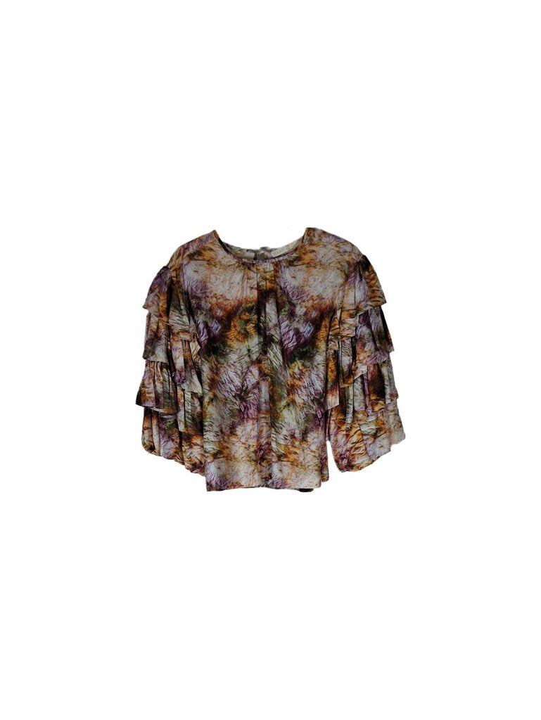 Marie Oliver tiered long sleeve top/abstract