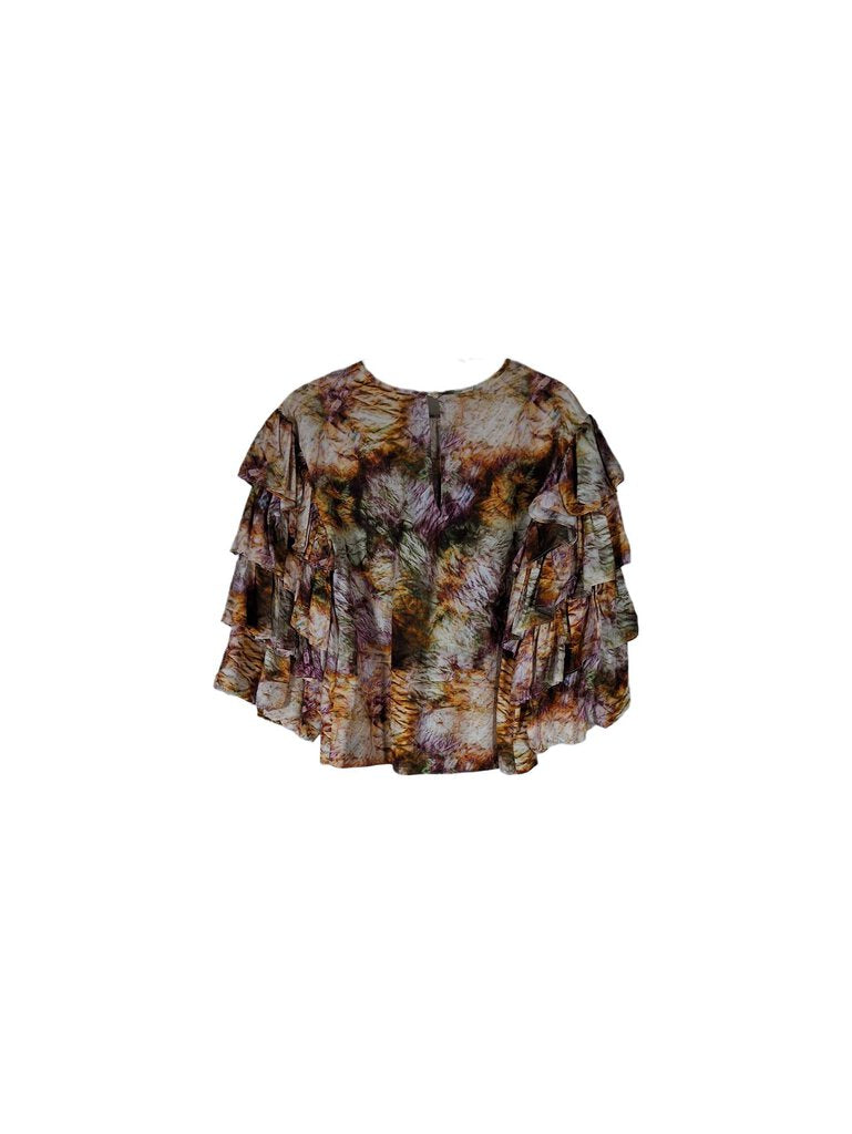 Marie Oliver tiered long sleeve top/abstract