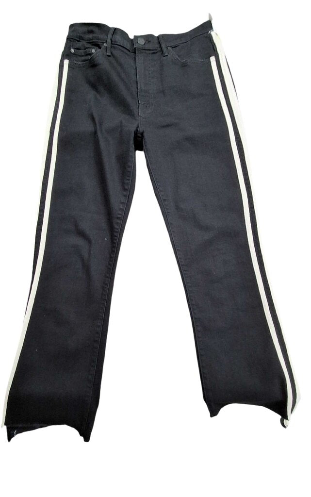 Mother straight jeans w/side stripe