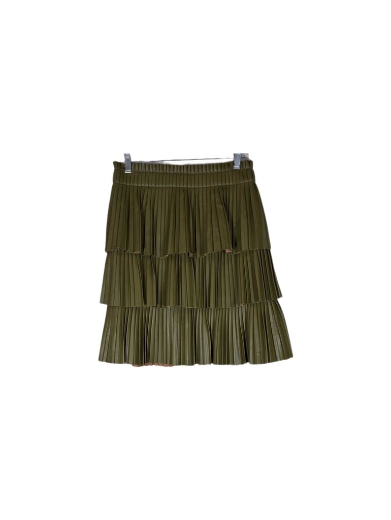 Mare Mare tiered pleather skirt/pleats