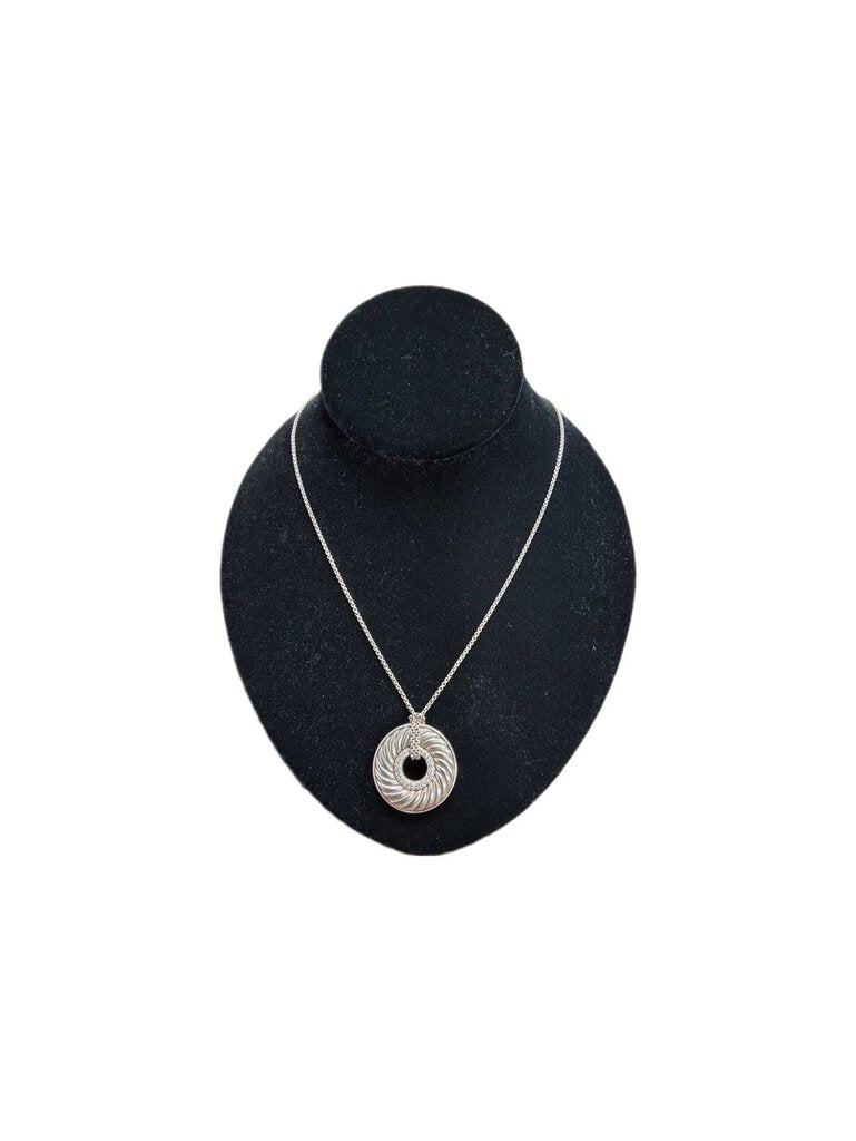 David Yurman diamond cable circle necklace