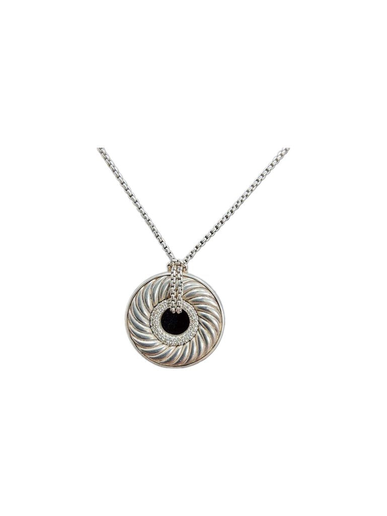 David Yurman diamond cable circle necklace