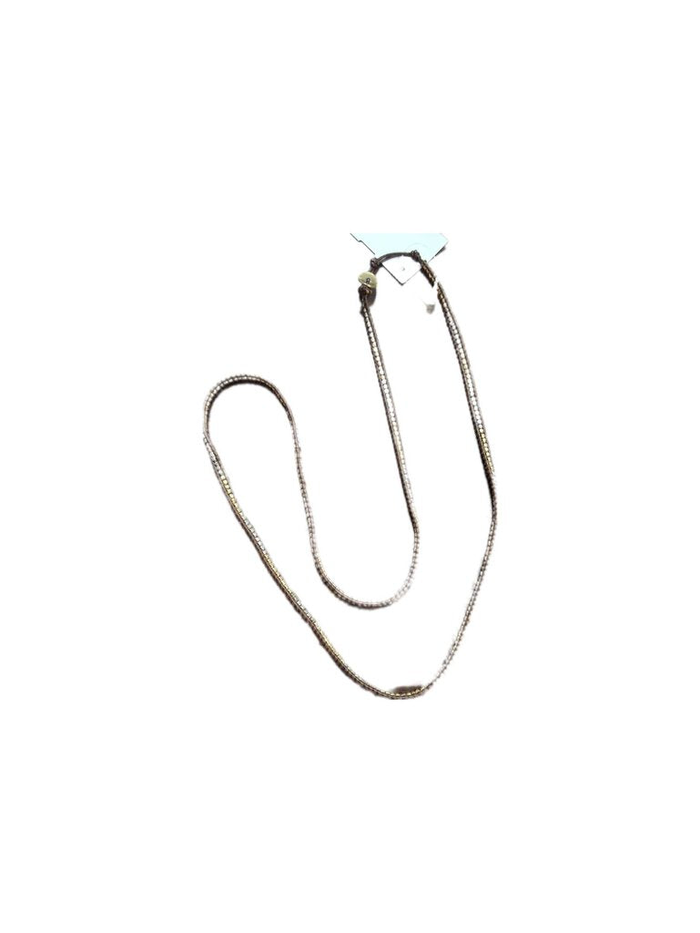 Chan Luu leather chord/minibead wrap necklace