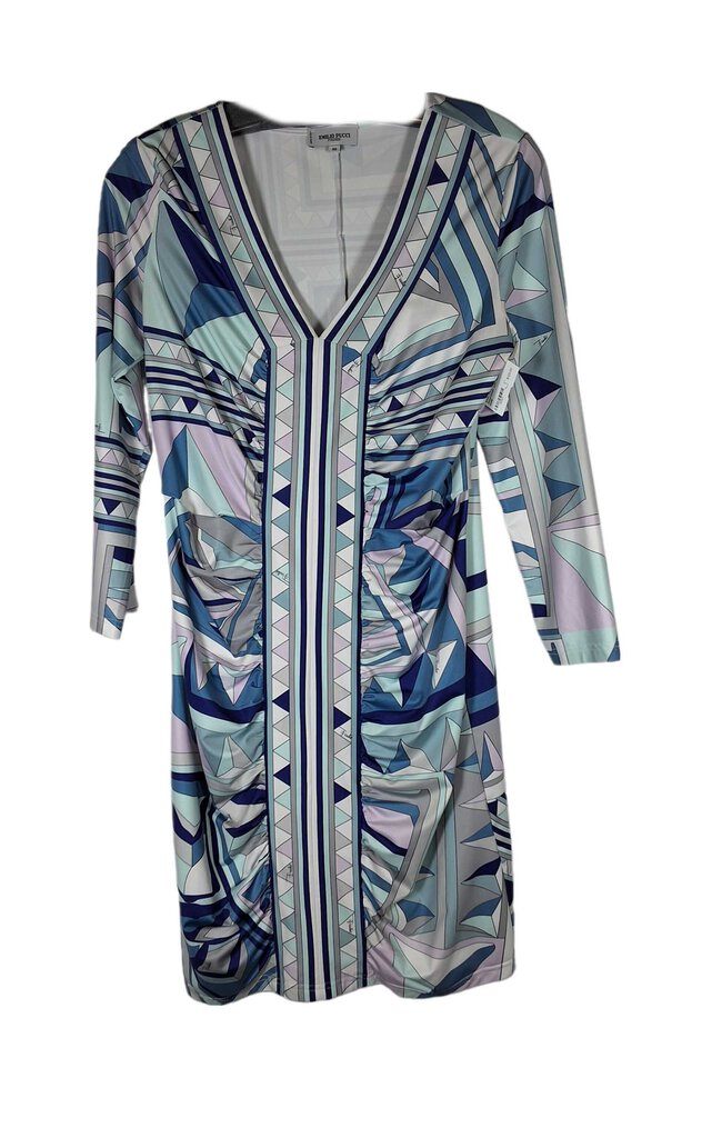 Emilio Pucci long sleeve knit dress/classic print