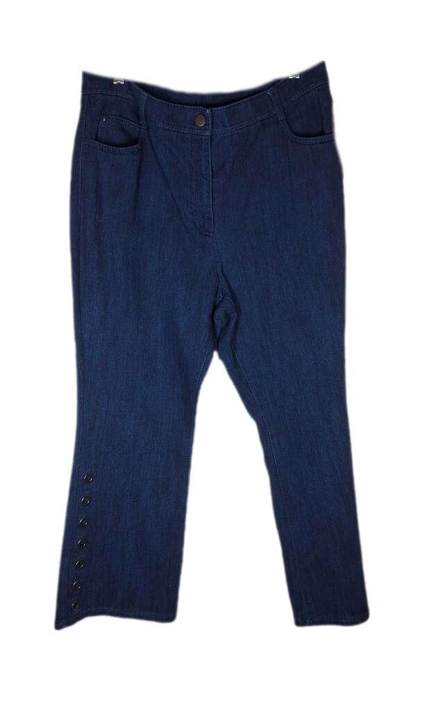 Akris flare leg jeans/gromet trim