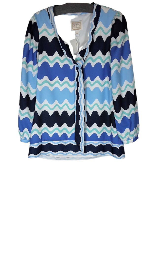 STS long sleeve tie top/wavey print
