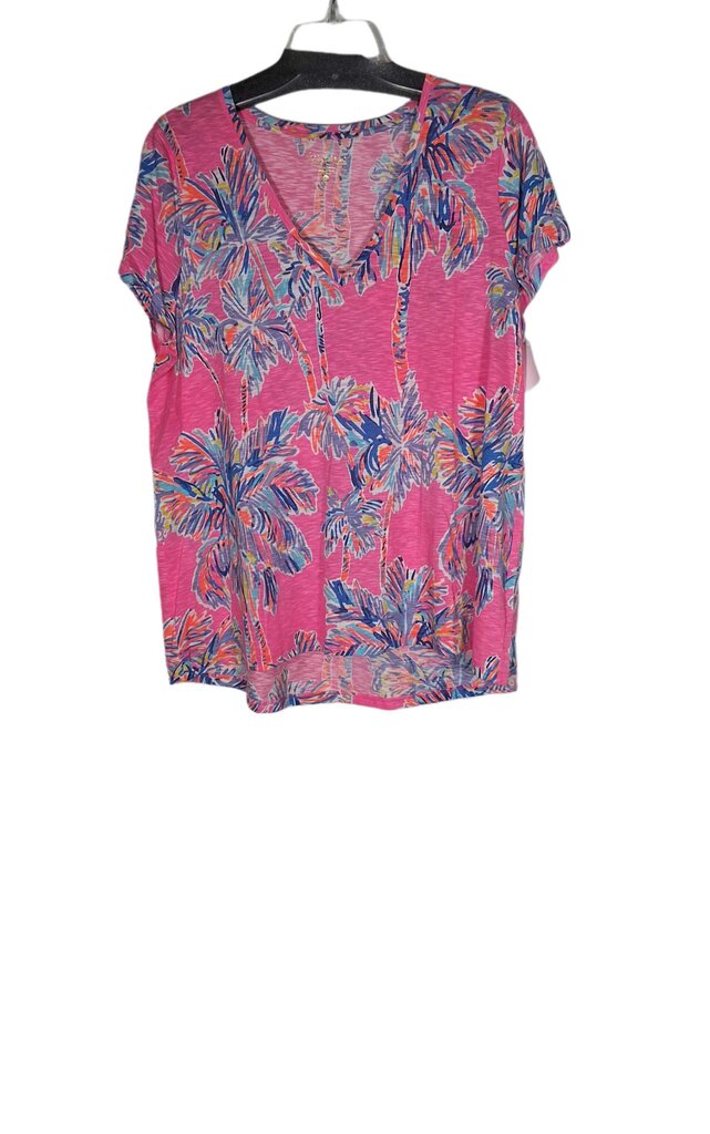 Lilly Pulitzer short sleeve knit top/Palm trees