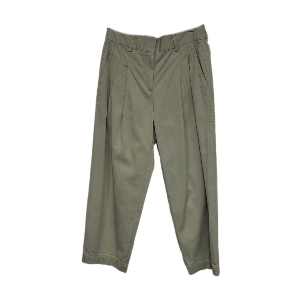 ME+EM pleat crop pant/back buckle