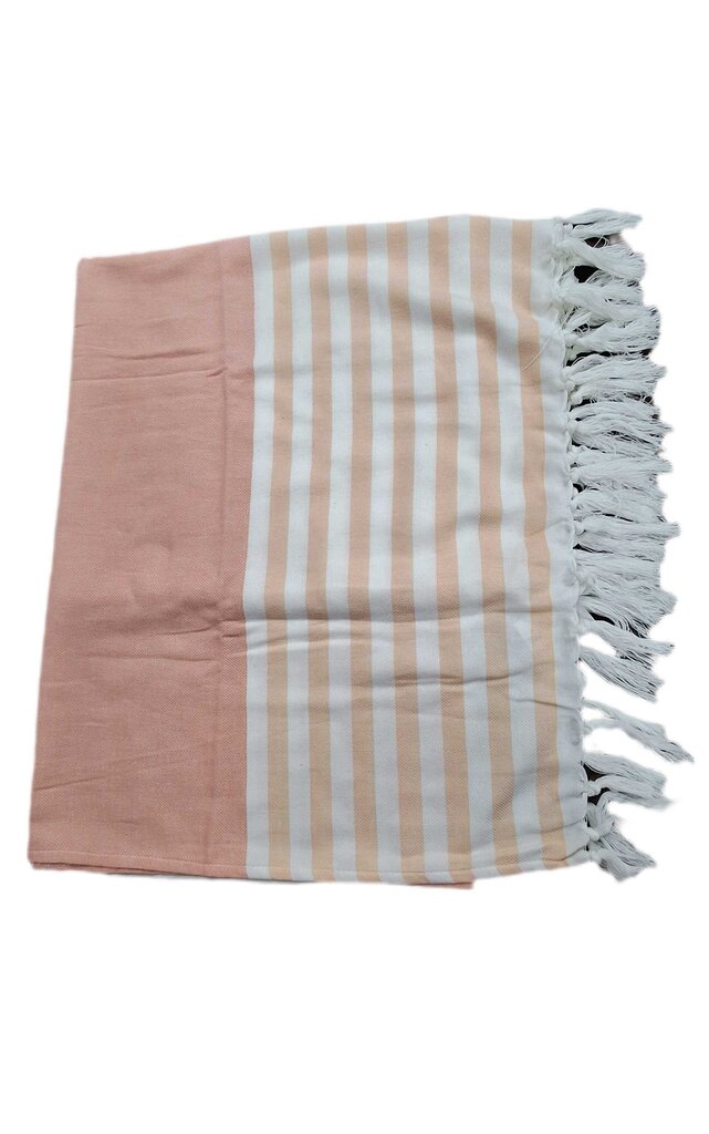 Rachel Miriam stripe towel w/fringe