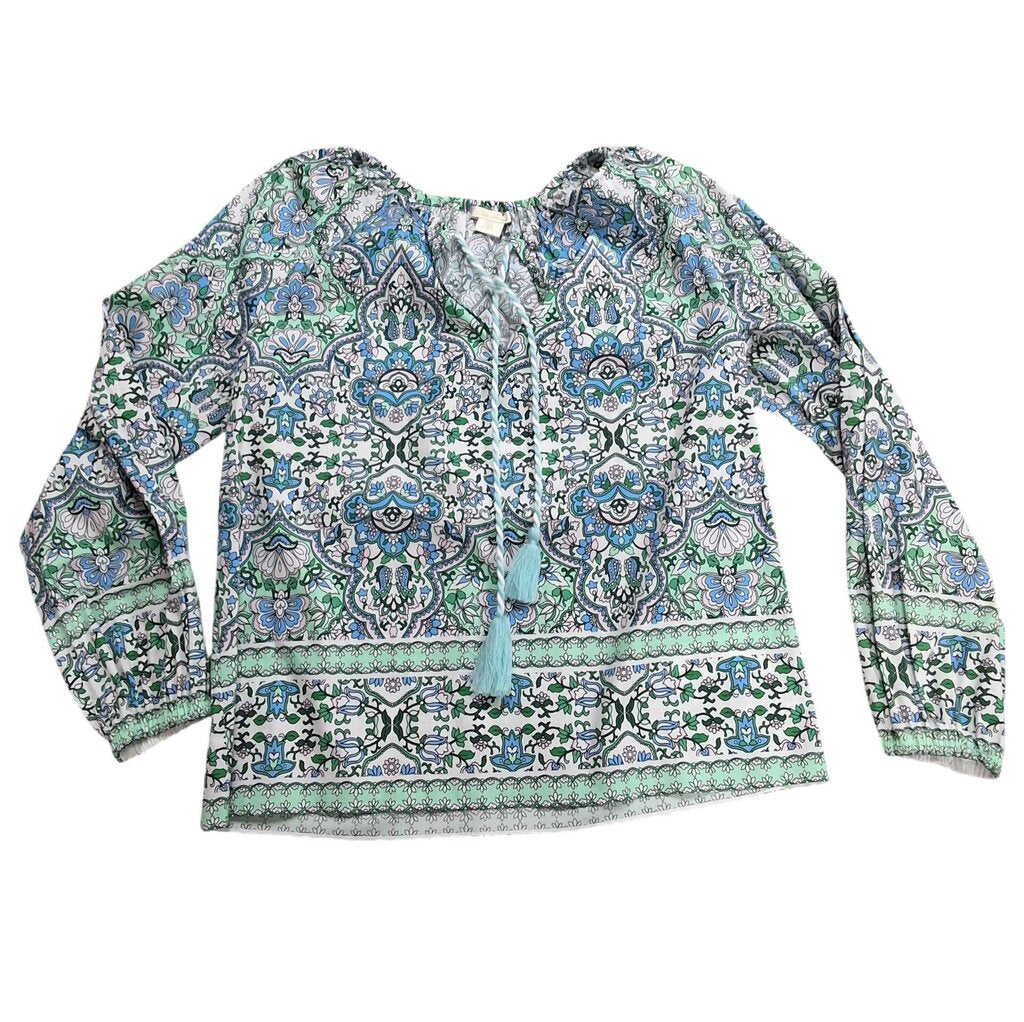 Shoshanna long sleeve top with floral swirls