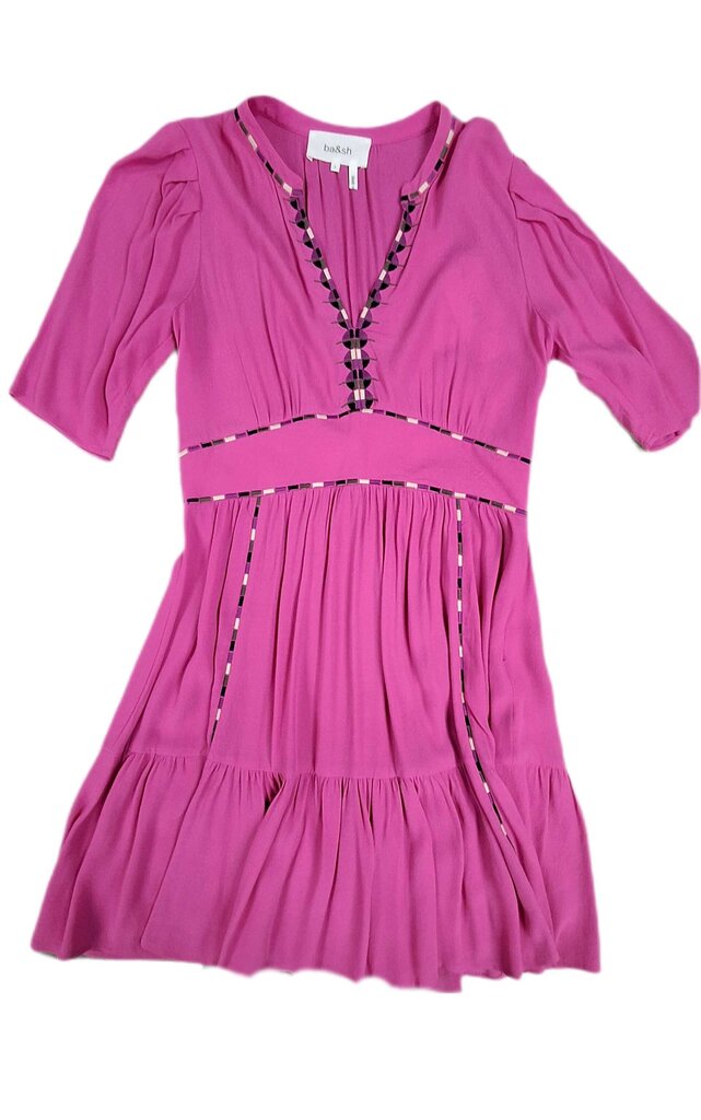 ba&sh short sleeve dress/embroidery trim