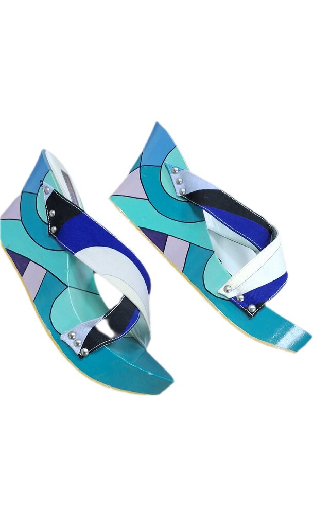 Emilio Pucci wooden sandal/painted