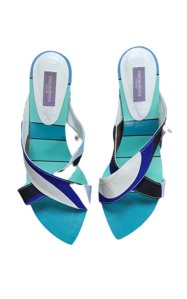 Emilio Pucci wooden sandal/painted