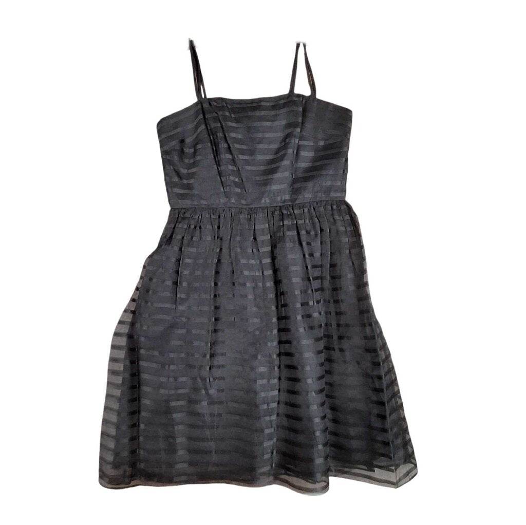 Shoshanna sleeveless sheer cocktail dress/stripe