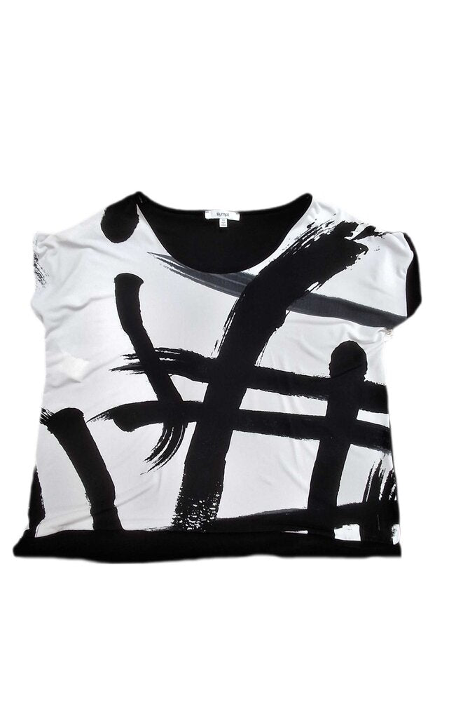 Sympli short sleeve knit top/abstract