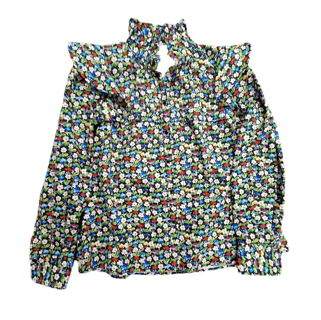 Tuckernuck long sleeve floral mushroom shirt/ruffles