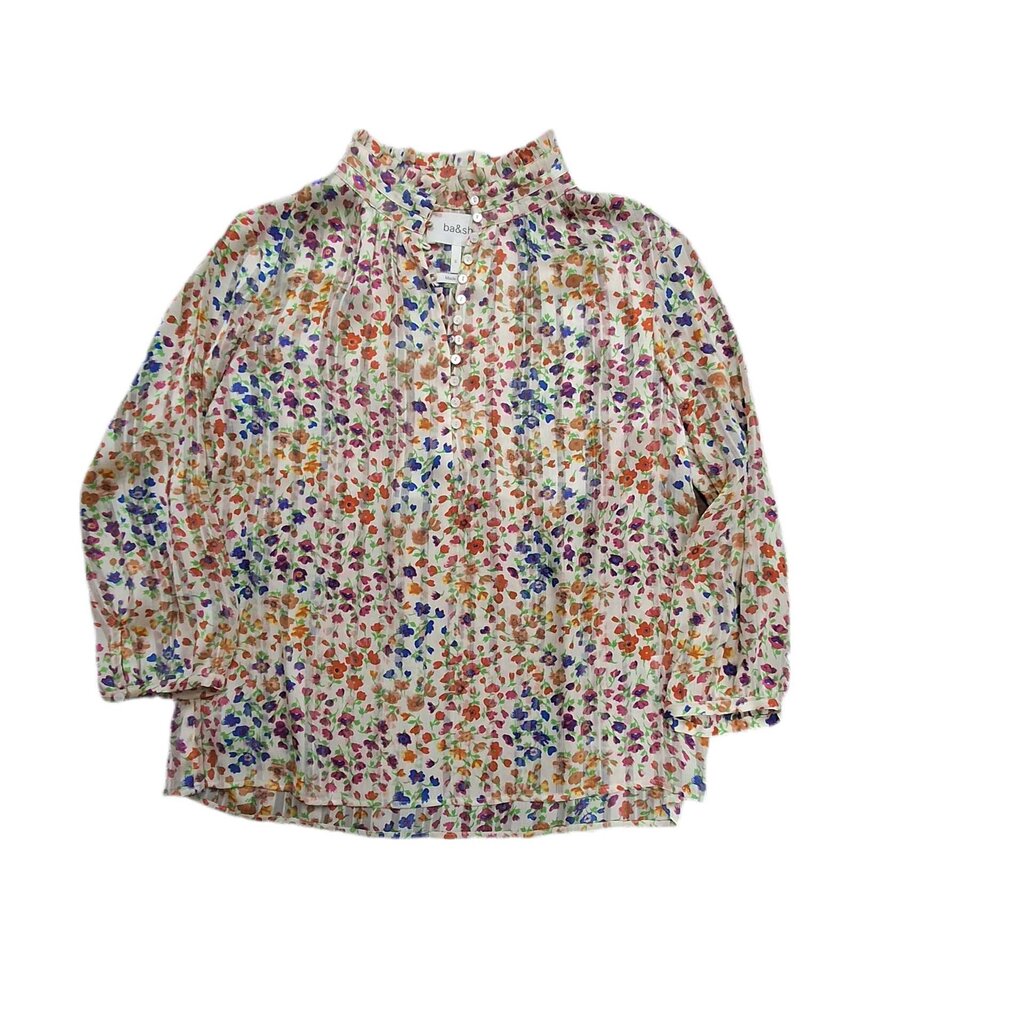 ba&sh long sleeve sheer top/floral