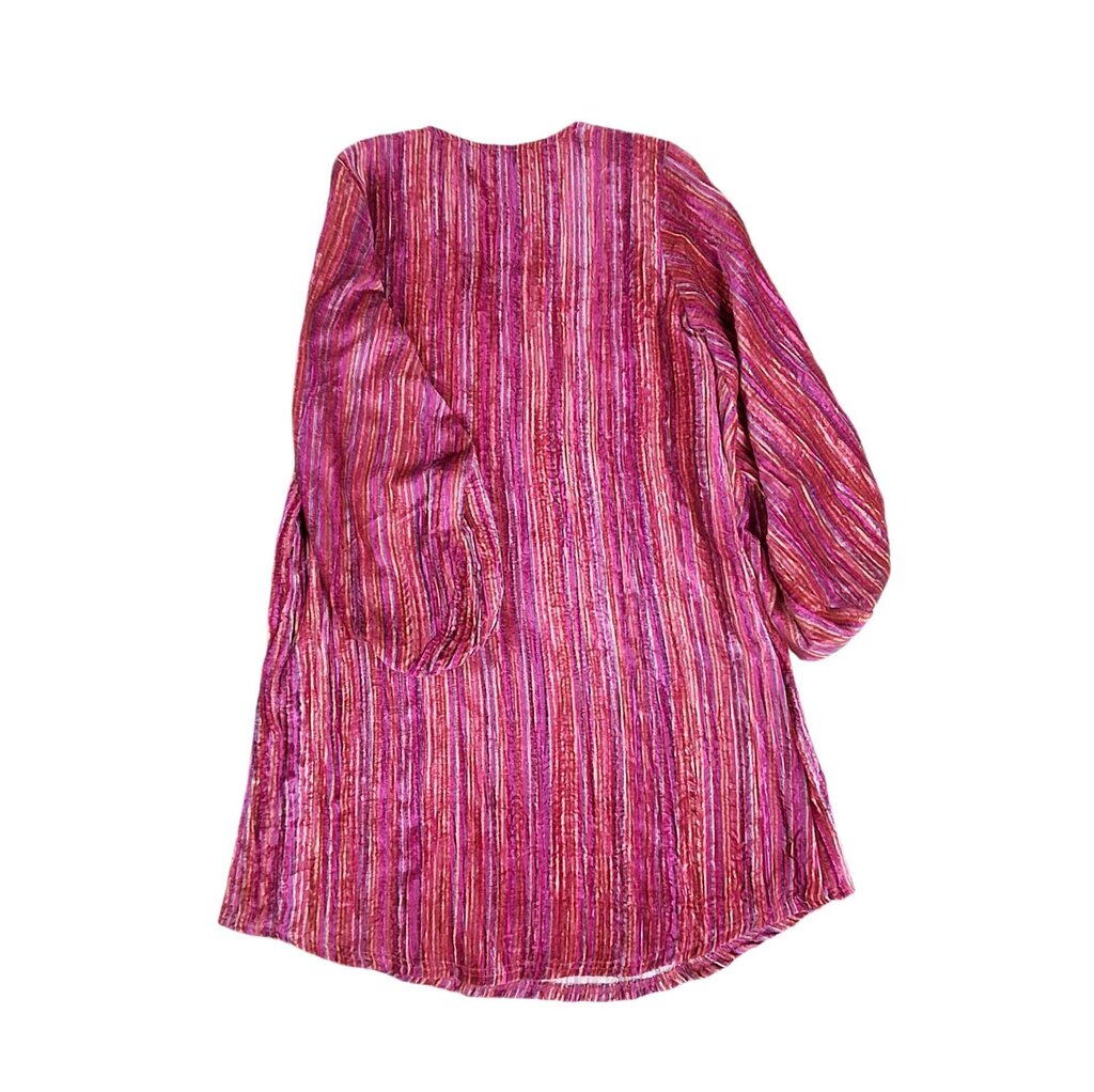 Uncle Frank balloon sleeve velvet dress/stripe