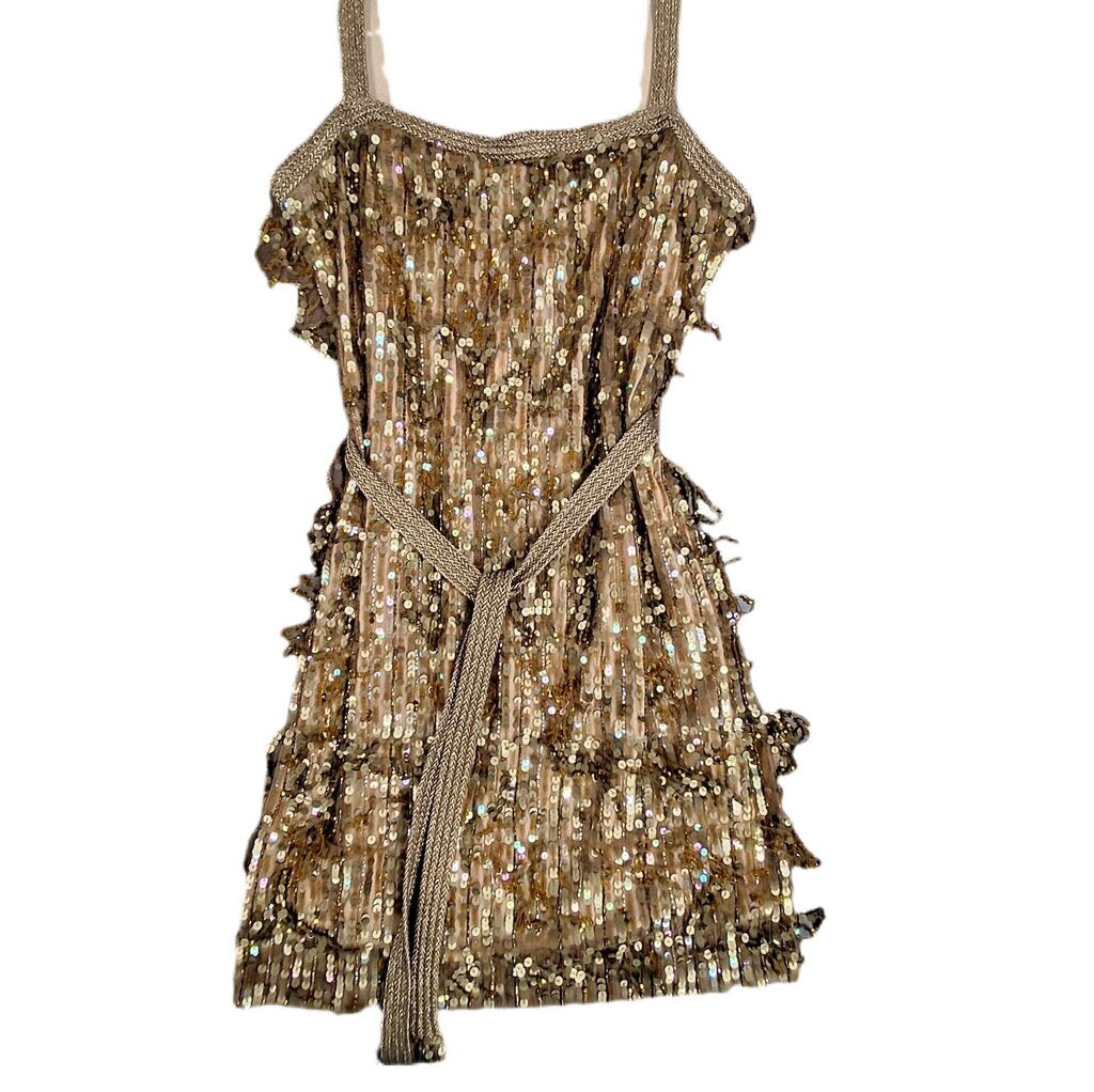 Alice + Olivia sleeveless cocktail dress/string sequins