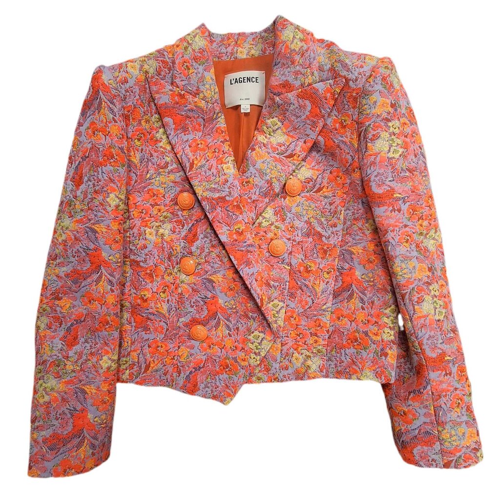 L'Agence tapestry crop jacket/double breast
