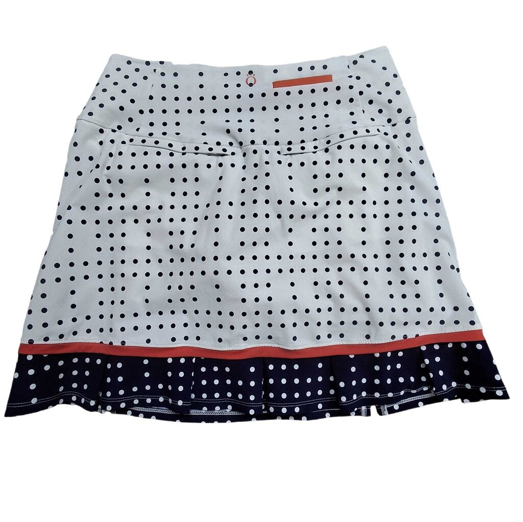 Kinona knit workout skort/dots & pleats