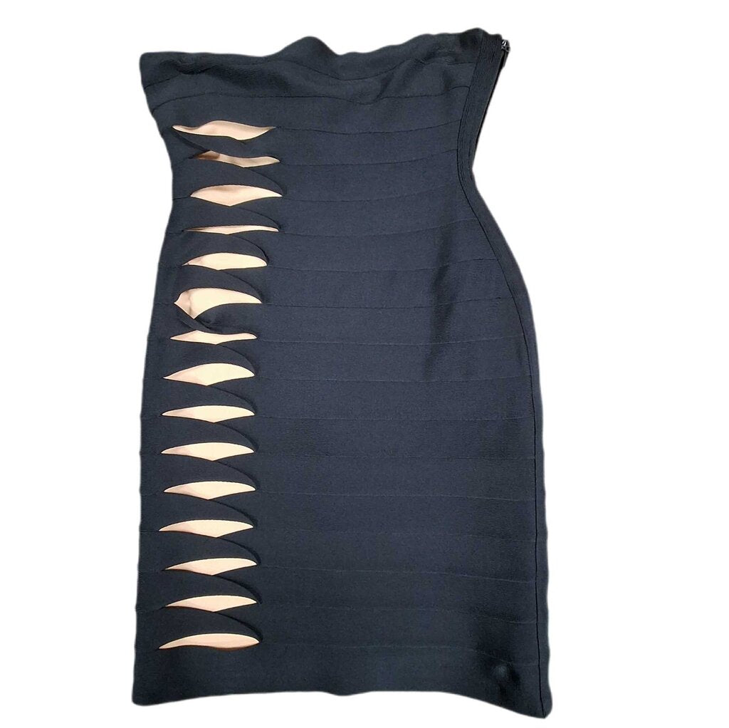 Herve Leger strapless knit dress/cutouts