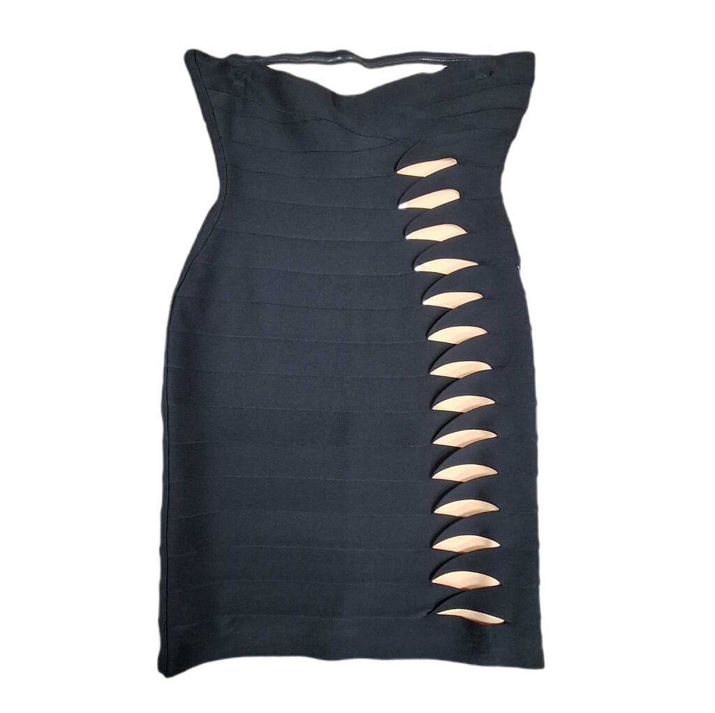 Herve Leger strapless knit dress/cutouts