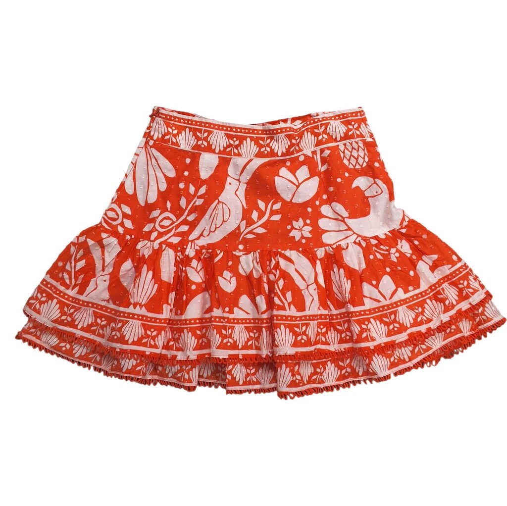 Farm Rio short skirt orange/cream floral