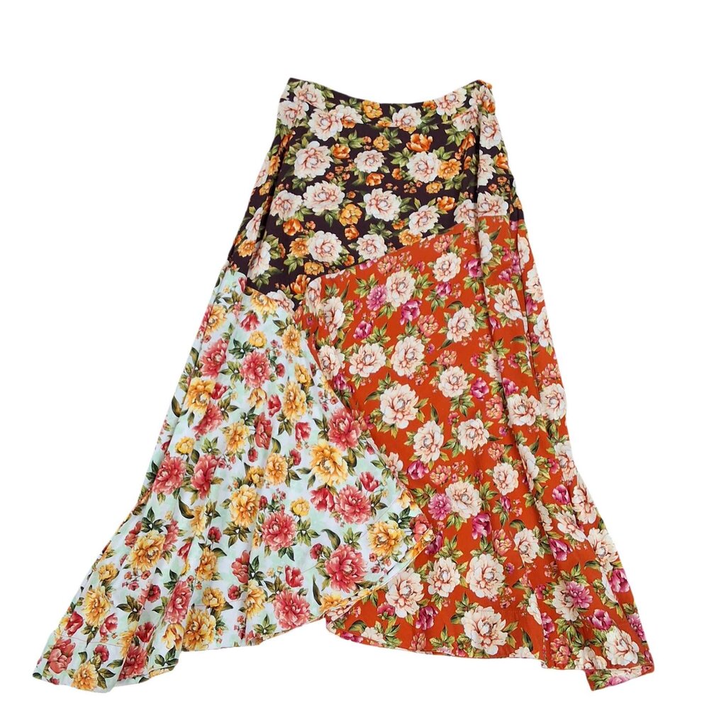 Farm Rio/Anthro long skirt/ mixed floral