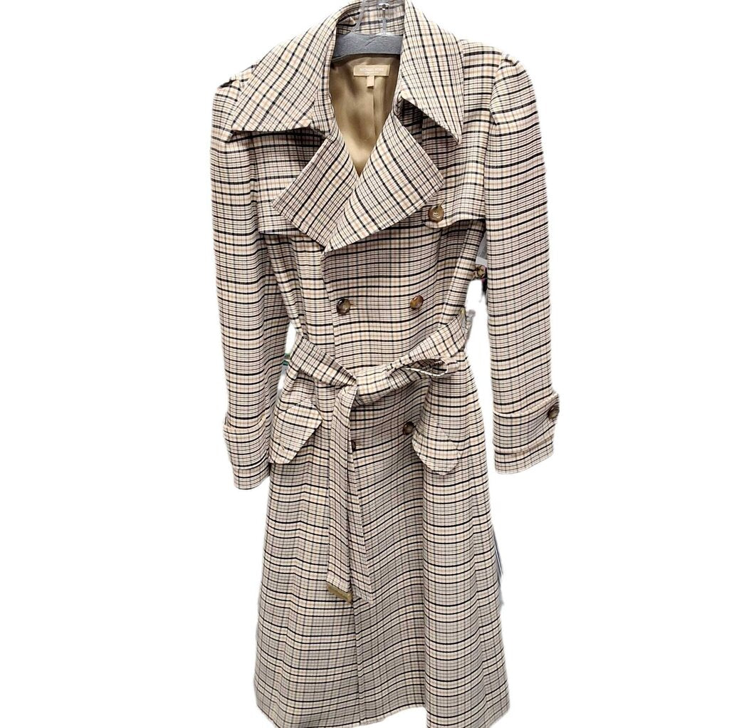 Michael Kors Collection double breasted long plaid trench coat