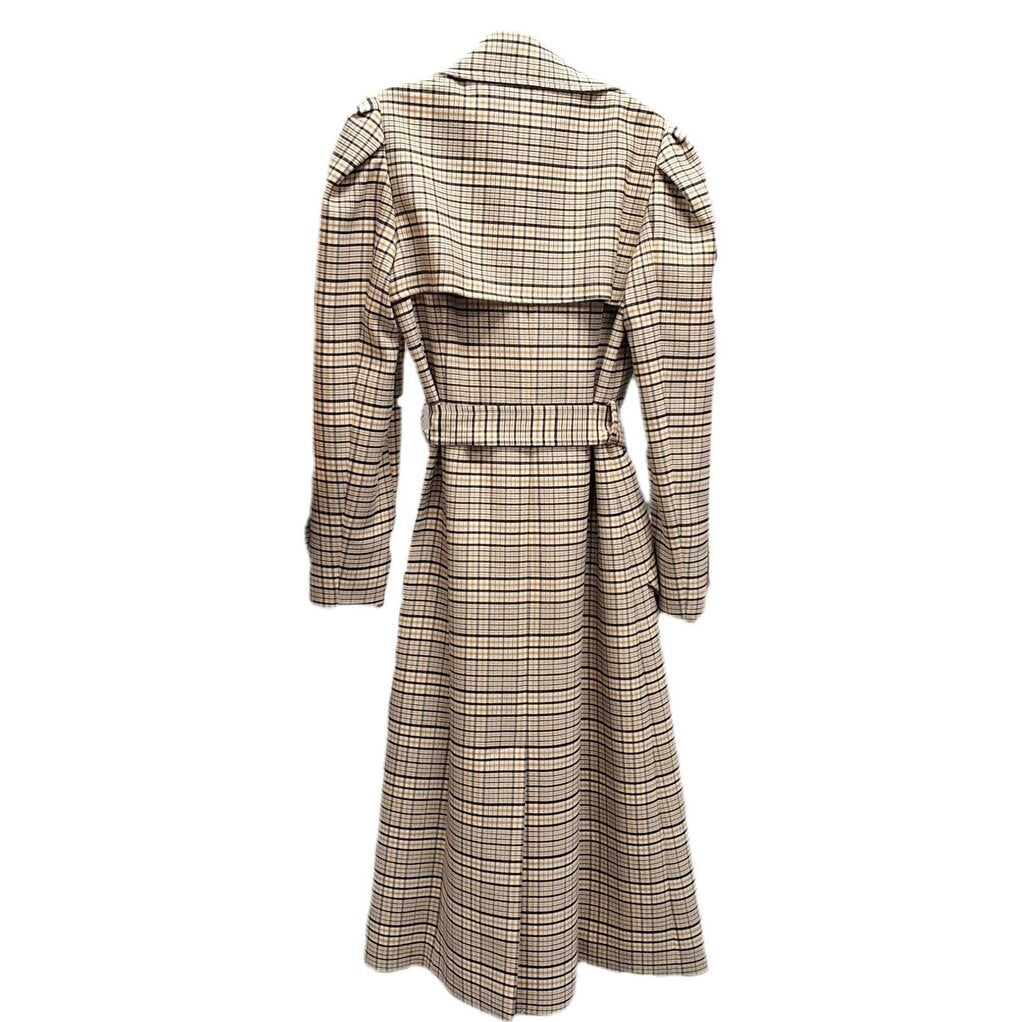 Michael Kors Collection double breasted long plaid trench coat