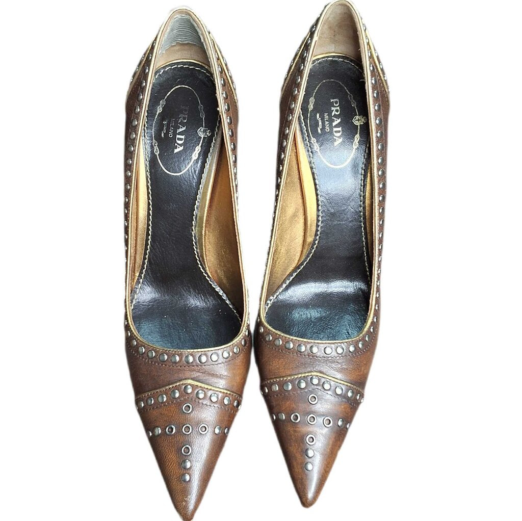 Prada pointy stilleto/studs