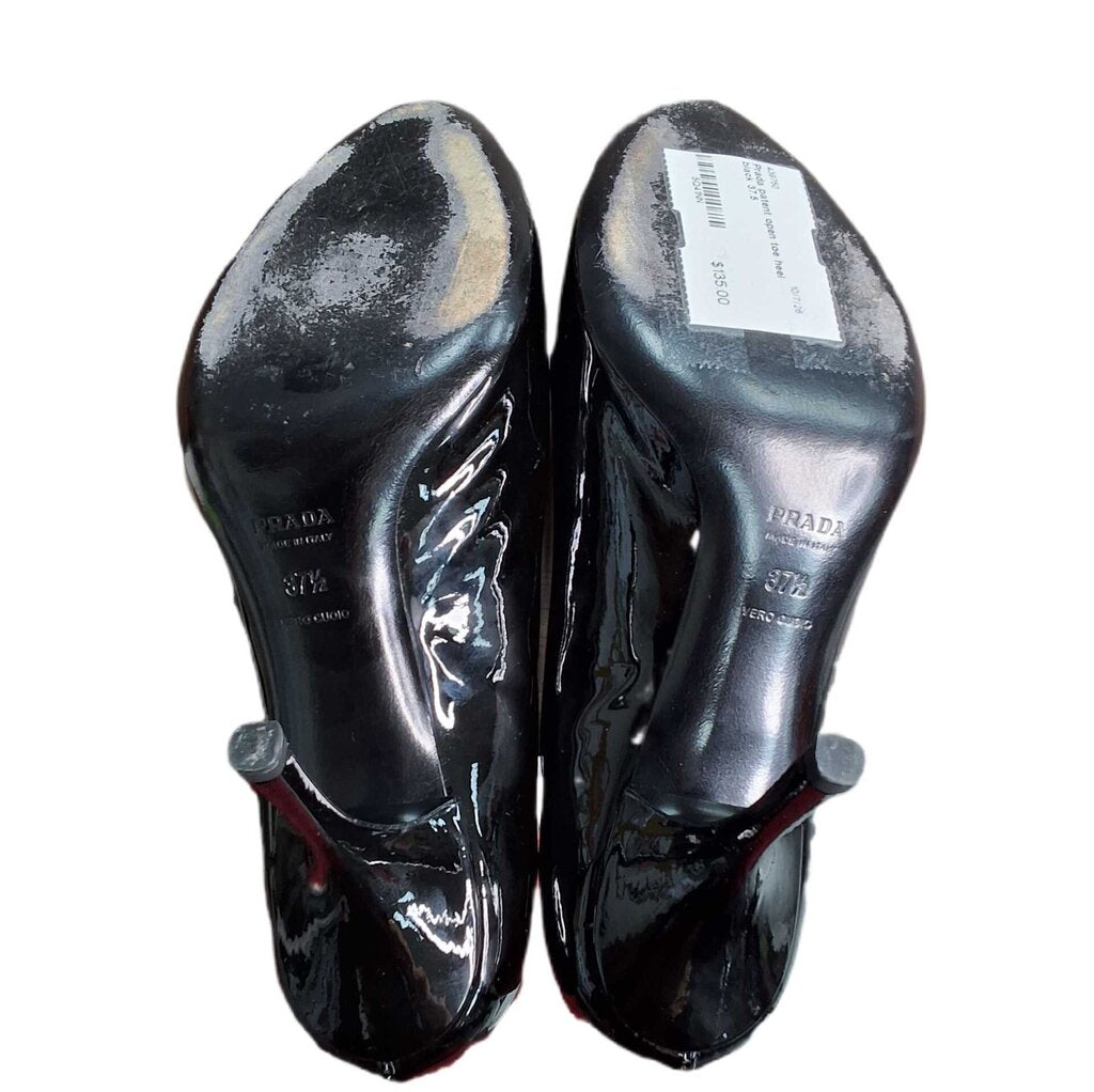 Prada patent open toe heel