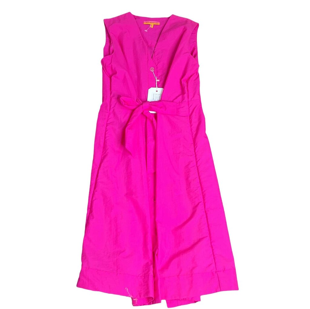 Vilagallo sleeveless button front dress/knot